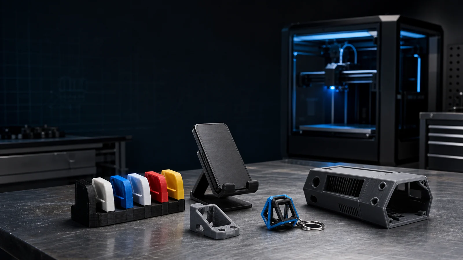 Impresión 3D industrial multicolor de una pieza técnica